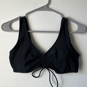 Shein drawstring front black bikini top size M